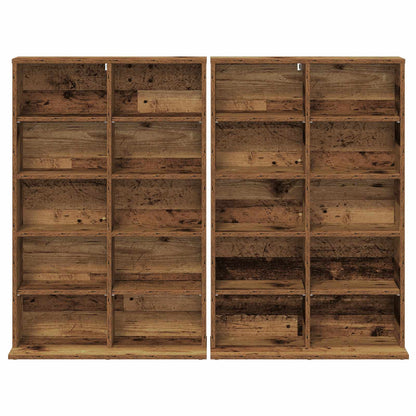 CD Cabinet 2 pcs Old Wood 65 x 23.5 x 97.5 cm Engineered Wood
