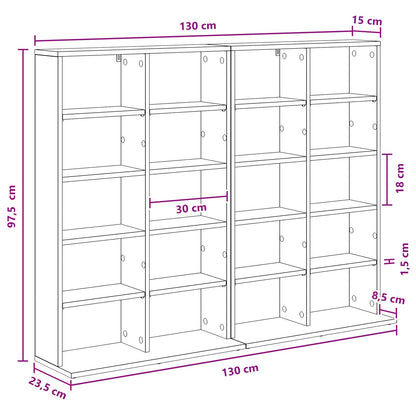CD Cabinet 2 pcs Old Wood 65 x 23.5 x 97.5 cm Engineered Wood