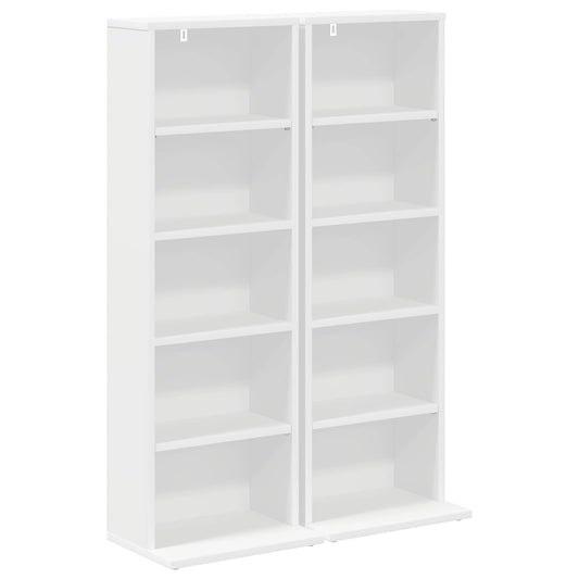CD Cabinet 2 pcs White 33 x 23.5 x 97.5 cm Engineered Wood
