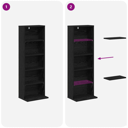 CD Cabinet Black Oak 33 x 23.5 x 97.5 cm Engineered Wood