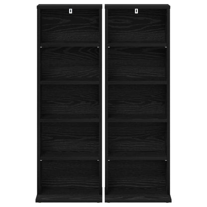 CD Cabinet 2 pcs Black Oak 33 x 23.5 x 97.5 cm Engineered Wood