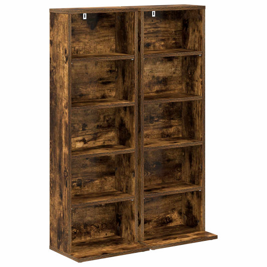 CD Cabinet 2 pcs Smoked Oak 33 x 23.5 x 97.5 cm Engineered Wood