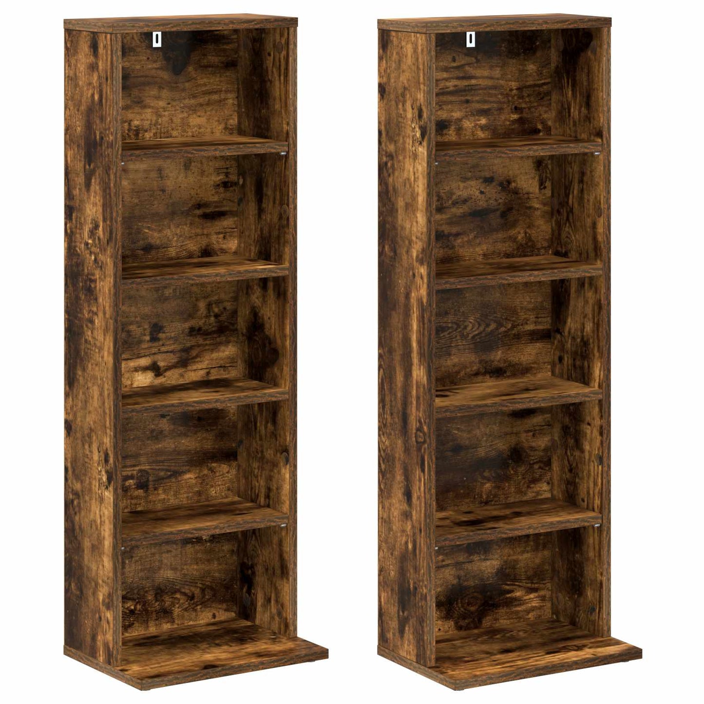 CD Cabinet 2 pcs Smoked Oak 33 x 23.5 x 97.5 cm Engineered Wood