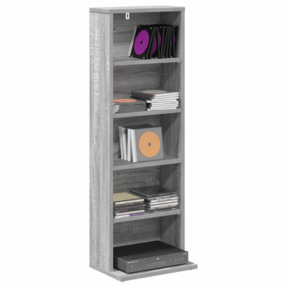 CD Cabinet Grey Sonoma 33 x 23.5 x 97.5 cm Engineered Wood