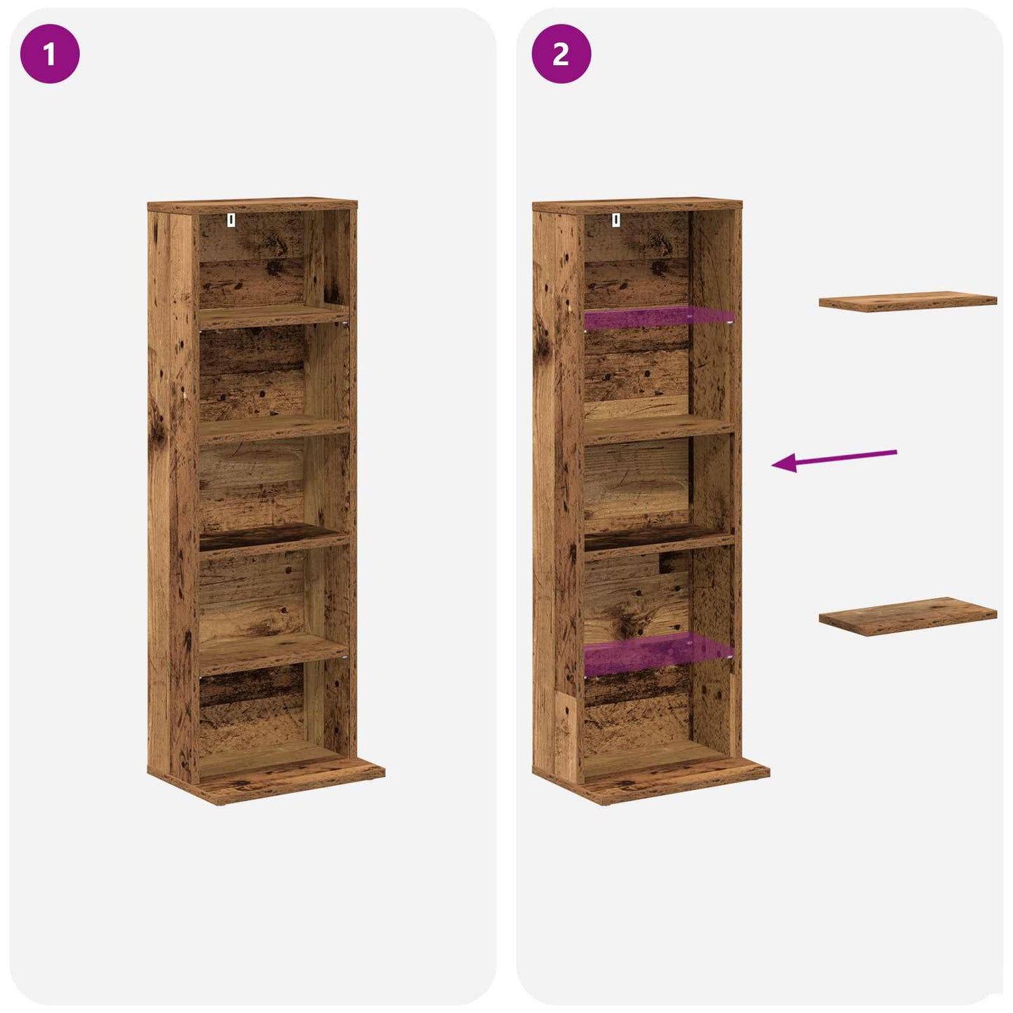 CD Cabinet Oak Wood 33 x 23.5 x 97.5 cm Engineered Wood