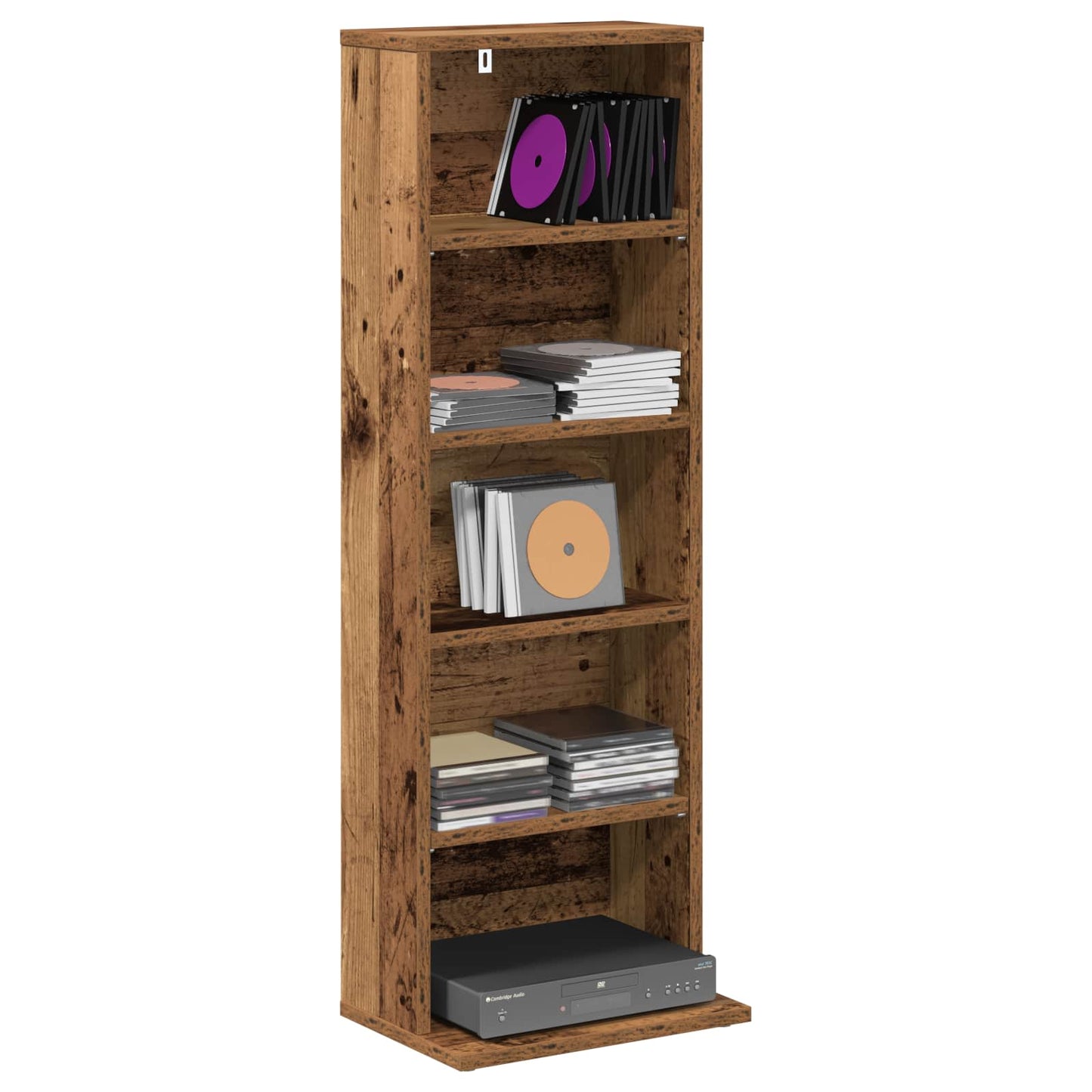 CD Cabinet Oak Wood 33 x 23.5 x 97.5 cm Engineered Wood