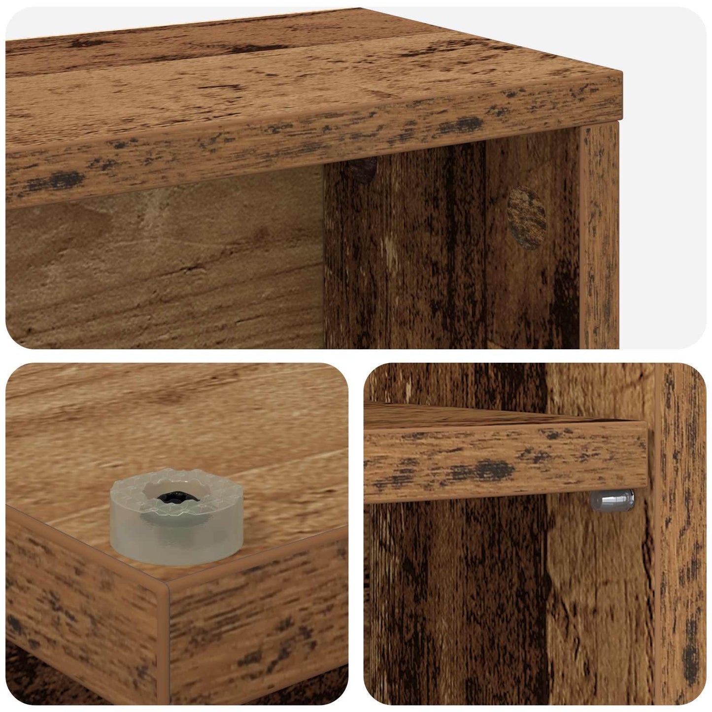 CD Cabinet 2 pcs Old Wood 33 x 23.5 x 97.5 cm Engineered Wood