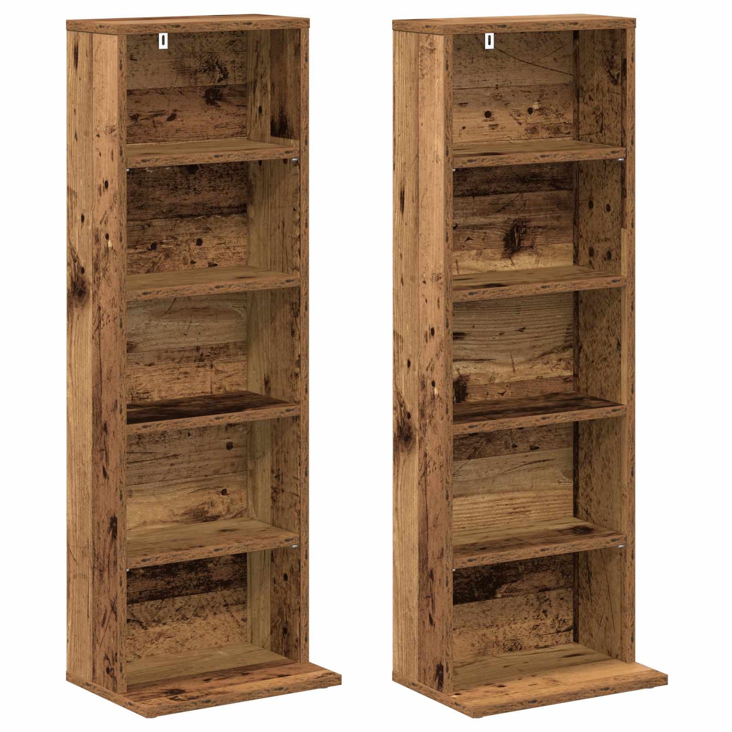 CD Cabinet 2 pcs Old Wood 33 x 23.5 x 97.5 cm Engineered Wood