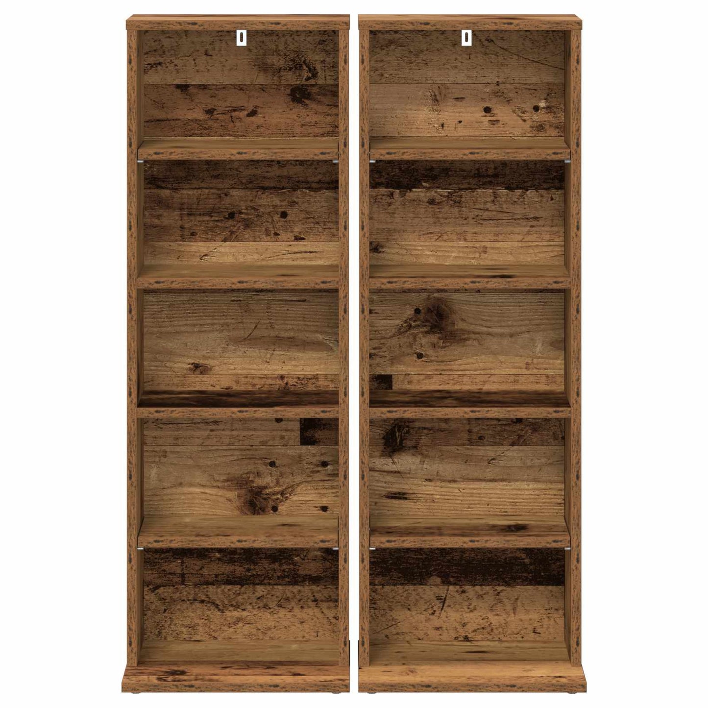 CD Cabinet 2 pcs Old Wood 33 x 23.5 x 97.5 cm Engineered Wood