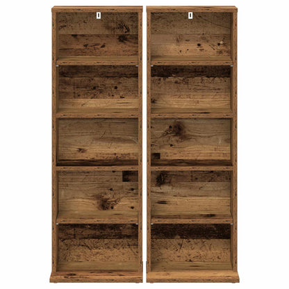 CD Cabinet 2 pcs Old Wood 33 x 23.5 x 97.5 cm Engineered Wood
