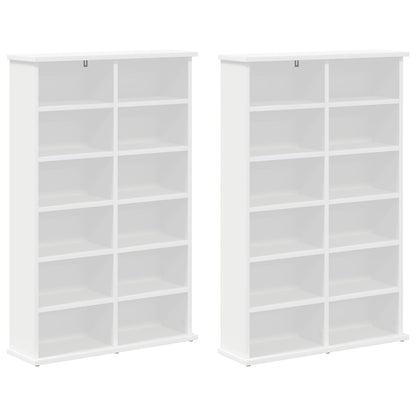 CD Cabinet 2 pcs White 60 x 17 x 92 cm Engineered Wood