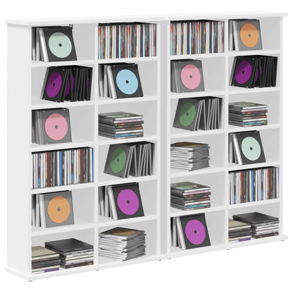 CD Cabinet 2 pcs White 60 x 17 x 92 cm Engineered Wood