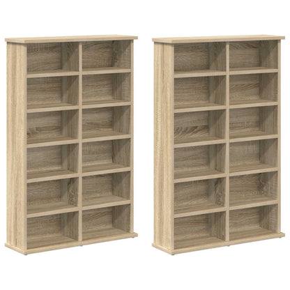 CD Cabinet 2 pcs Sonoma Oak 60 x 17 x 92 cm Engineered Wood
