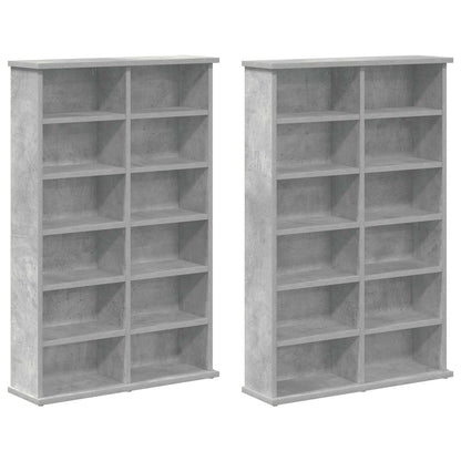 CD Cabinet 2 pcs Concrete Grey 60 x 17 x 92 cm Engineered Wood
