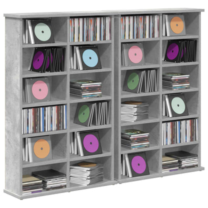CD Cabinet 2 pcs Concrete Grey 60 x 17 x 92 cm Engineered Wood
