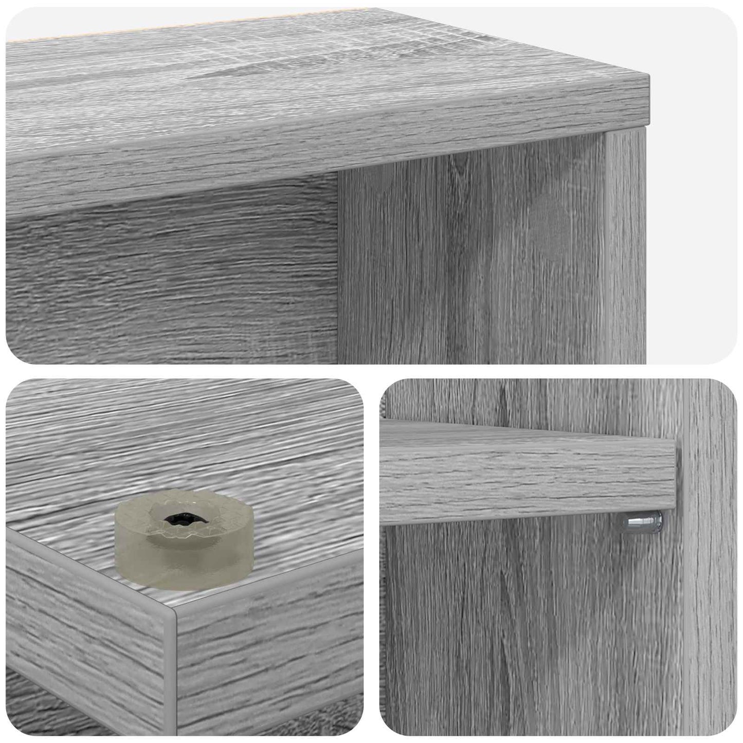 CD Cabinet 2 pcs Grey Sonoma 60 x 17 x 92 cm Engineered Wood