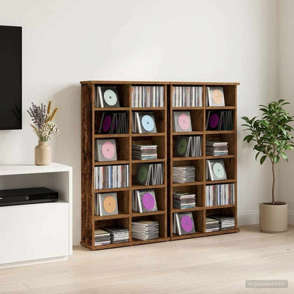 CD Cabinet 2 pcs Oak Wood 60 x 17 x 92 cm Engineered Wood