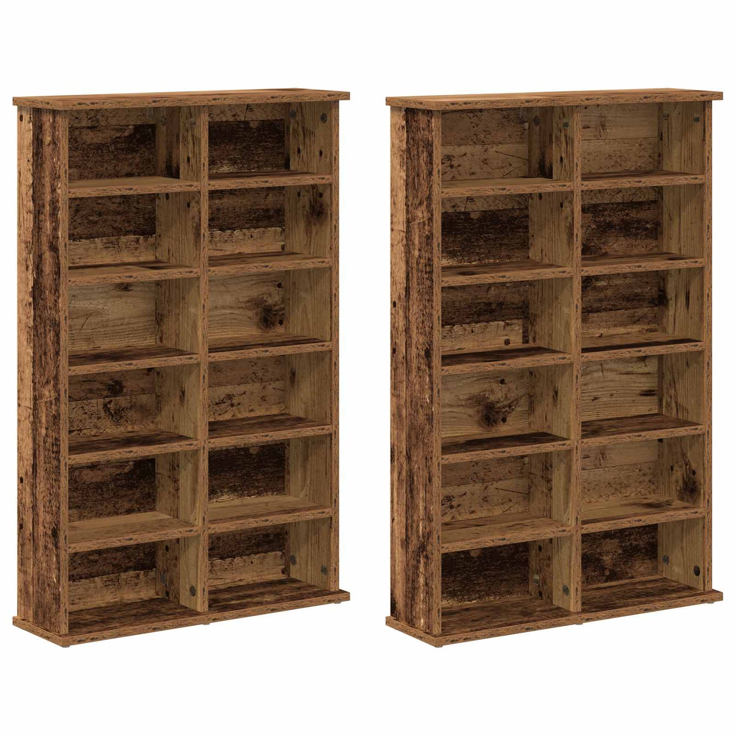 CD Cabinet 2 pcs Oak Wood 60 x 17 x 92 cm Engineered Wood