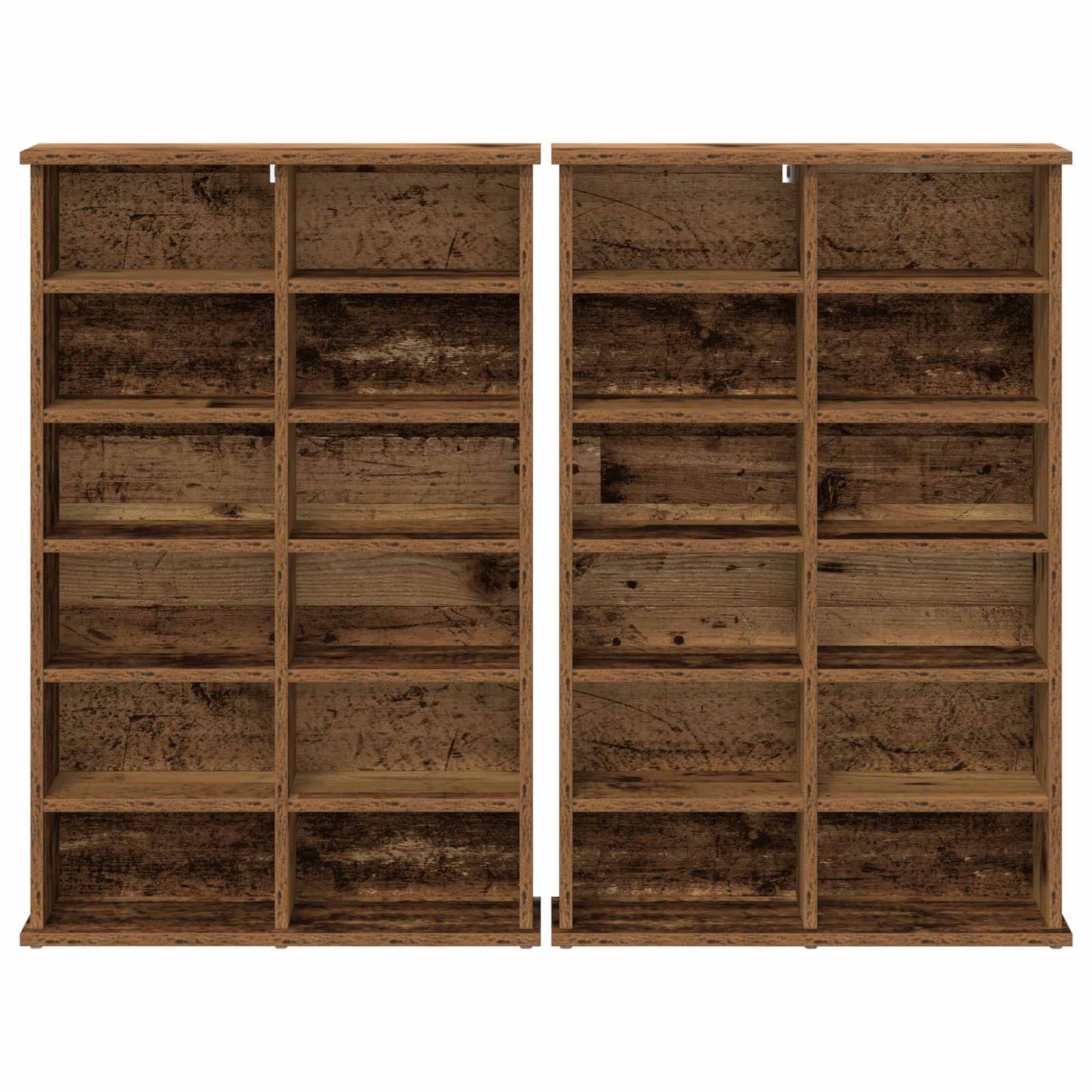 CD Cabinet 2 pcs Oak Wood 60 x 17 x 92 cm Engineered Wood