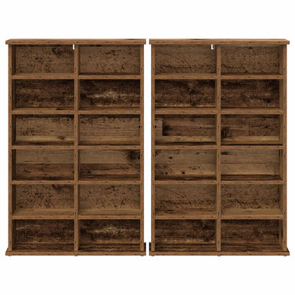 CD Cabinet 2 pcs Oak Wood 60 x 17 x 92 cm Engineered Wood