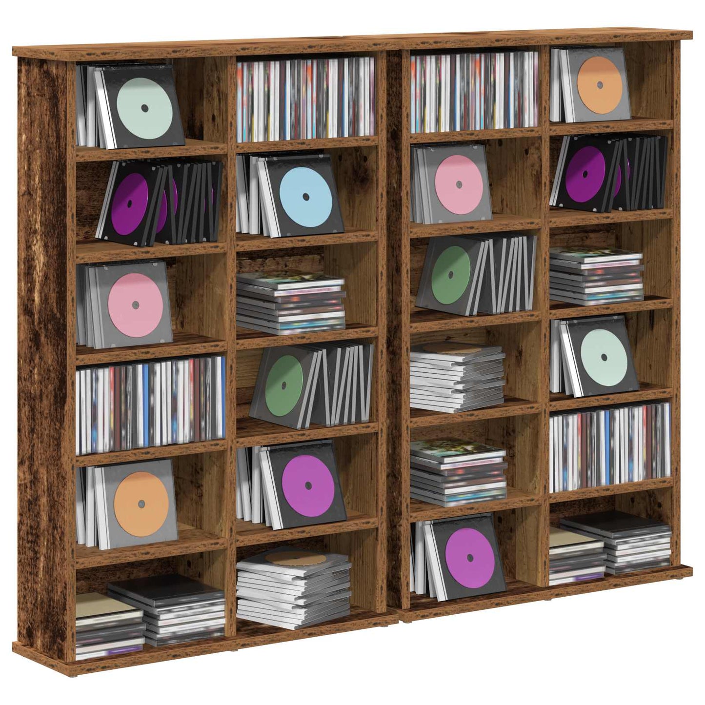 CD Cabinet 2 pcs Oak Wood 60 x 17 x 92 cm Engineered Wood