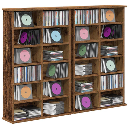 CD Cabinet 2 pcs Oak Wood 60 x 17 x 92 cm Engineered Wood