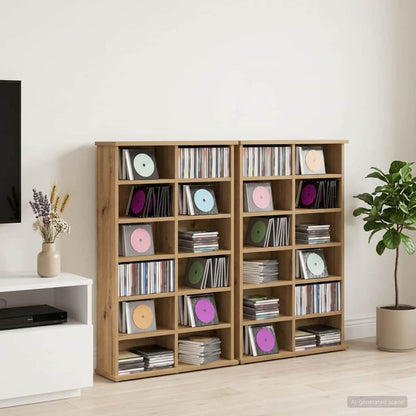 CD Cabinet 2 pcs Artisan Oak 60 x 17 x 92 cm Engineered Wood