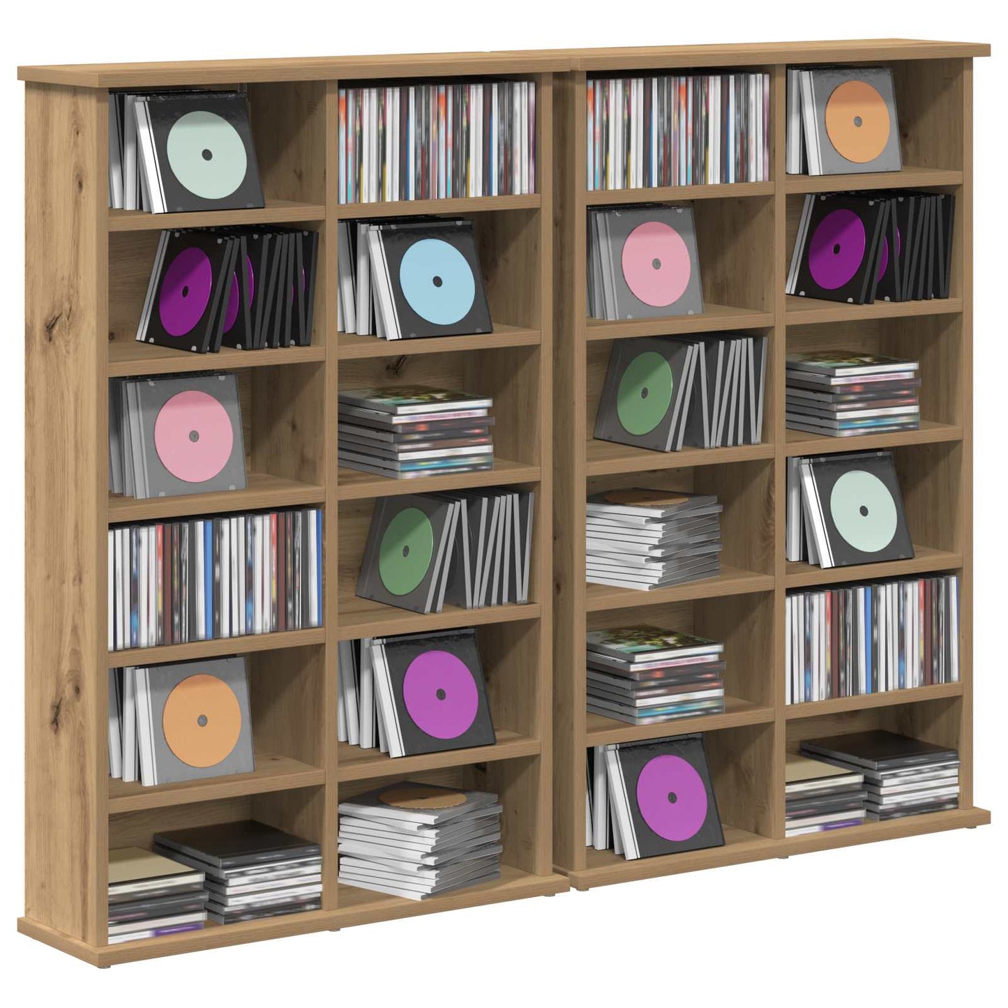 CD Cabinet 2 pcs Artisan Oak 60 x 17 x 92 cm Engineered Wood