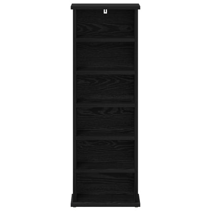 CD Cabinet Black Oak 32 x 17 x 92 cm Engineered Wood