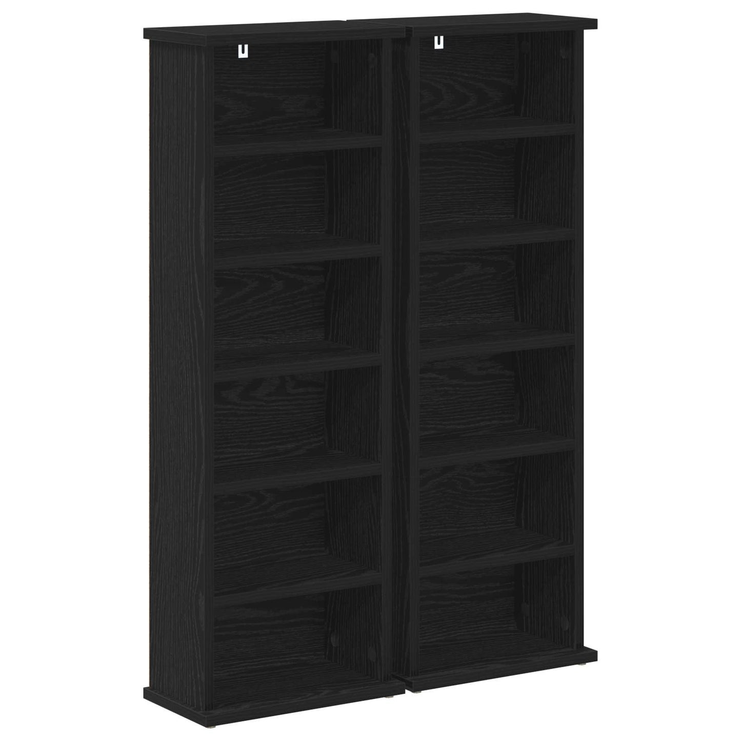 CD Cabinet 2 pcs Black Oak 32 x 17 x 92 cm Engineered Wood