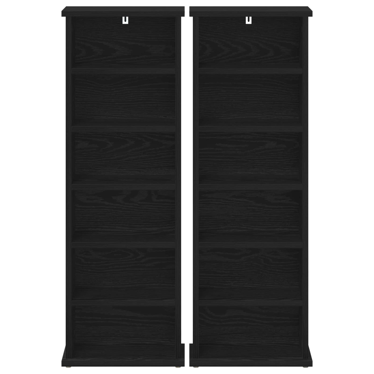 CD Cabinet 2 pcs Black Oak 32 x 17 x 92 cm Engineered Wood