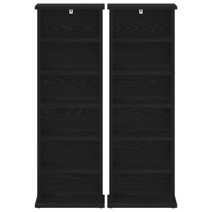 CD Cabinet 2 pcs Black Oak 32 x 17 x 92 cm Engineered Wood