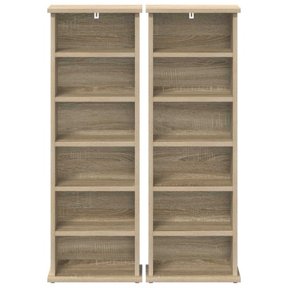 CD Cabinet 2 pcs Sonoma Oak 32 x 17 x 92 cm Engineered Wood
