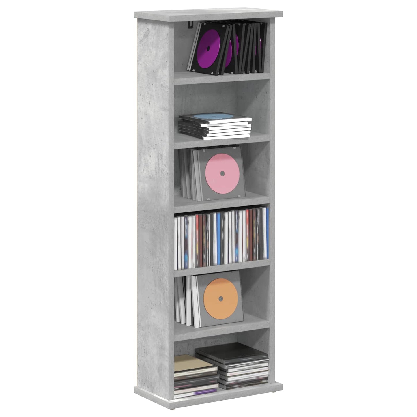 CD Cabinet Concrete Grey 32 x 17 x 92 cm Engineered Wood