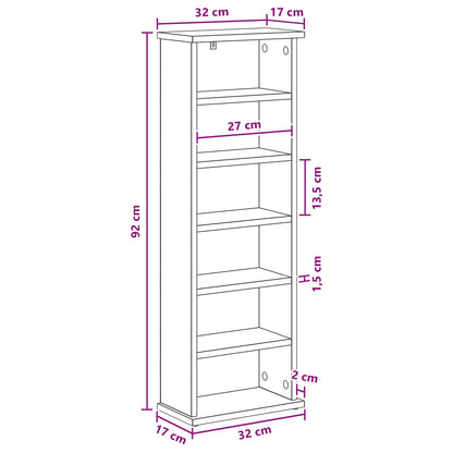 CD Cabinet Grey Sonoma 32 x 17 x 92 cm Engineered Wood