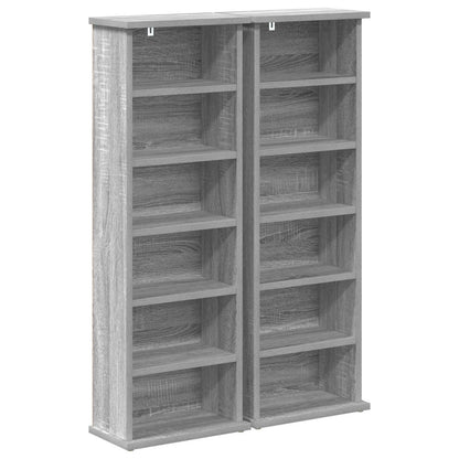 CD Cabinet 2 pcs Grey Sonoma 32 x 17 x 92 cm Engineered Wood