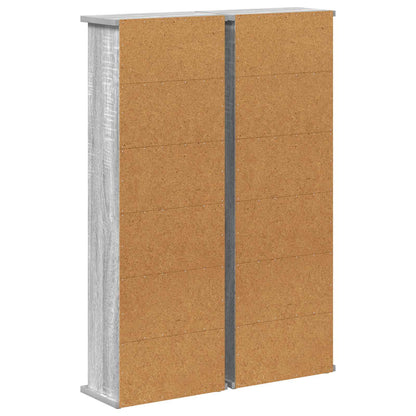 CD Cabinet 2 pcs Grey Sonoma 32 x 17 x 92 cm Engineered Wood
