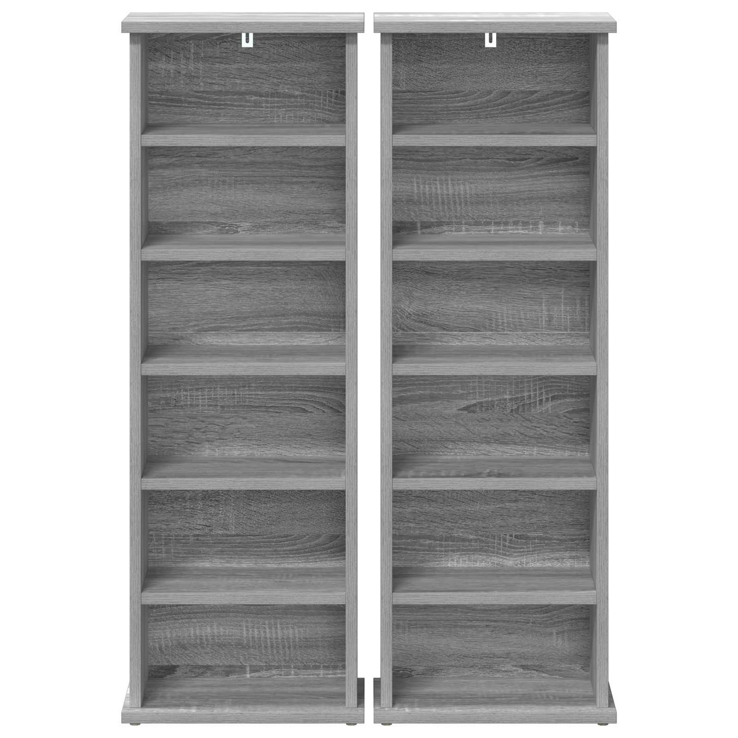 CD Cabinet 2 pcs Grey Sonoma 32 x 17 x 92 cm Engineered Wood