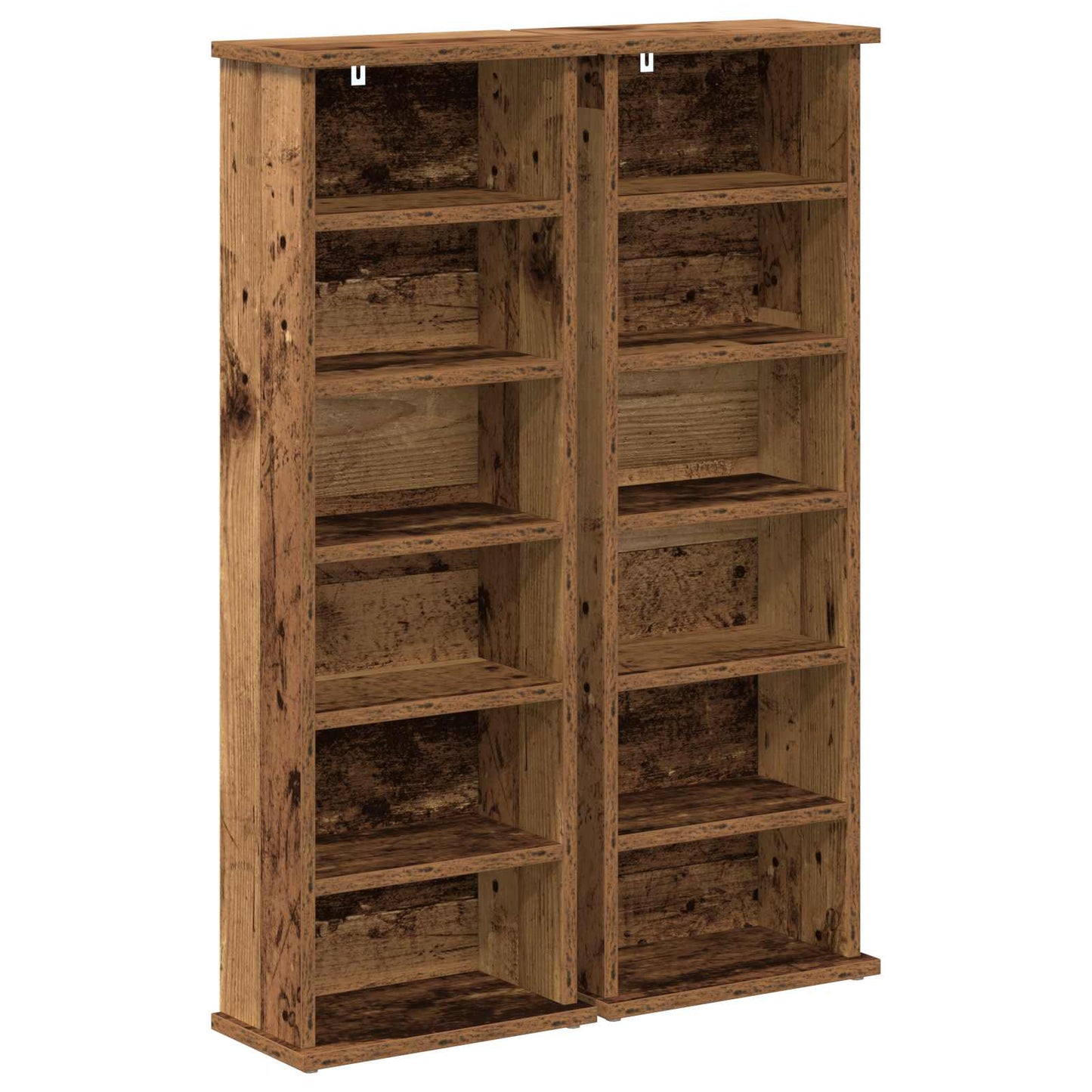 CD Cabinet 2 pcs Old Wood 32 x 17 x 92 cm Engineered Wood