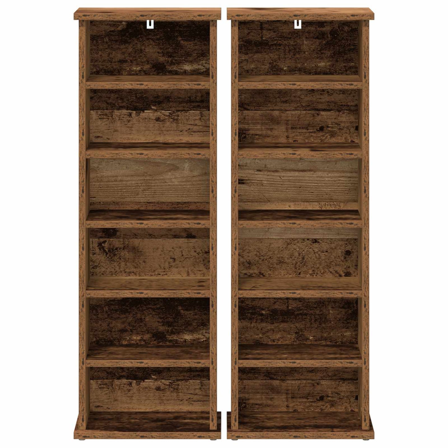CD Cabinet 2 pcs Old Wood 32 x 17 x 92 cm Engineered Wood