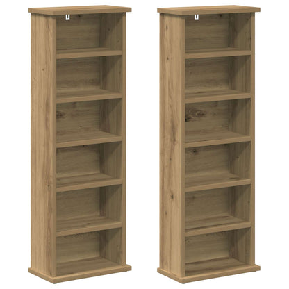 CD Cabinet 2 pcs Artisan Oak 32 x 17 x 92 cm Engineered Wood