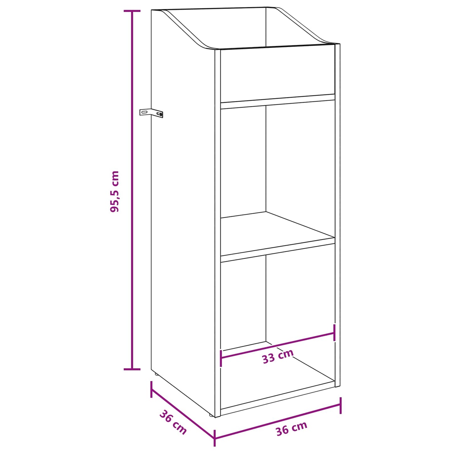Record Cabinet Artisan Oak 36 x 36 x 95.5 cm Engineered Wood
