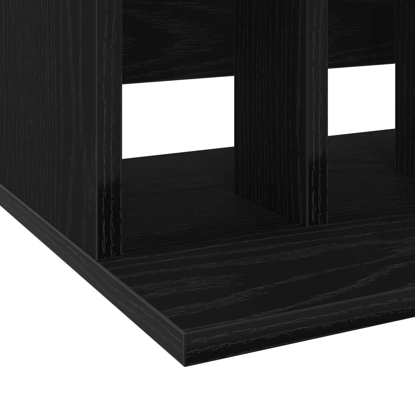 Vinyl Record Storage Black Oak 42 x 33 x 36 cm Engineered Wood