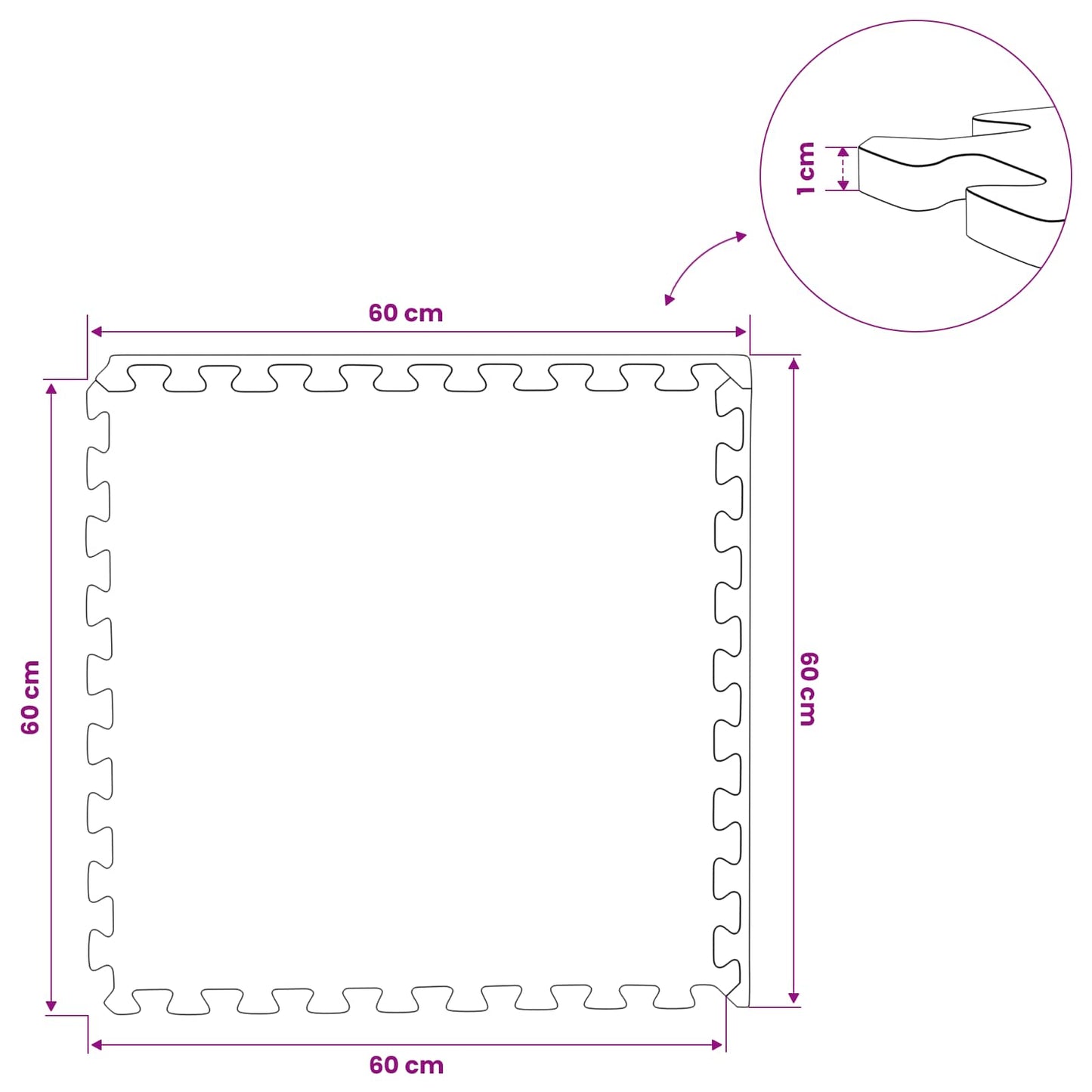 Floor Mats 6 pcs Grey 2.16 m² EVA Foam