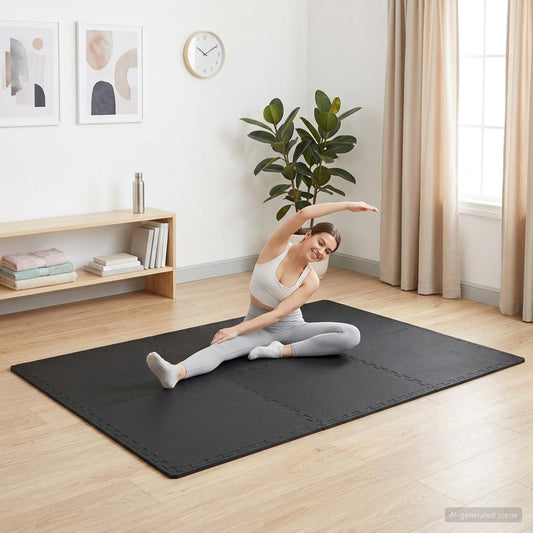 Floor Mats 50 pcs Black 18 m² EVA Foam