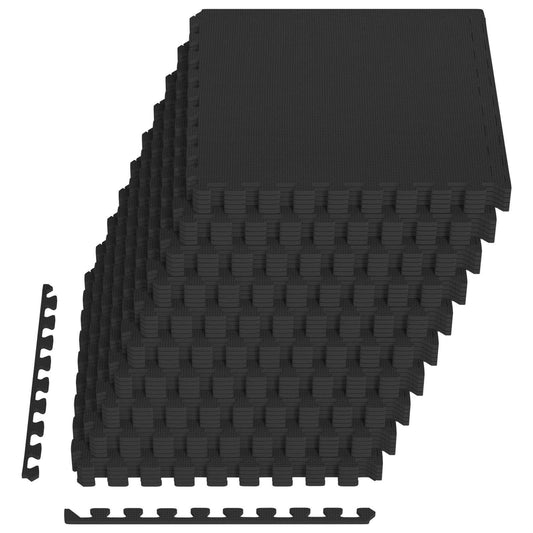 Floor Mats 50 pcs Black 18 m² EVA Foam
