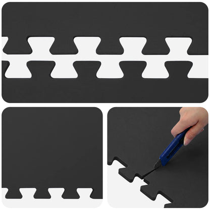 Floor Mats 12 pcs Black 4.32 m² EVA Foam