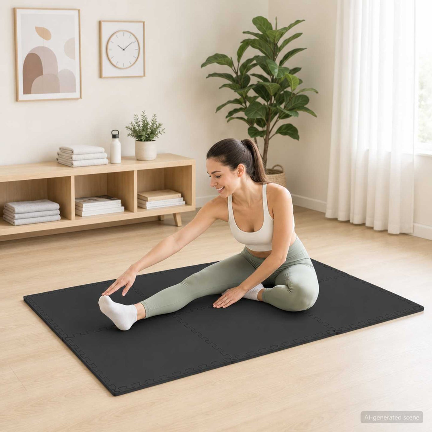 Floor Mats 24 pcs Black 8.64 m² EVA Foam