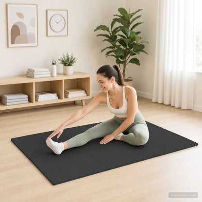 Floor Mats 24 pcs Black 8.64 m² EVA Foam