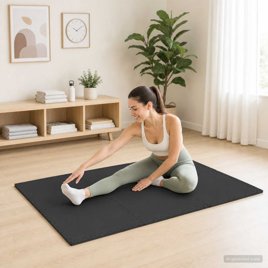Floor Mats 24 pcs Black 8.64 m² EVA Foam